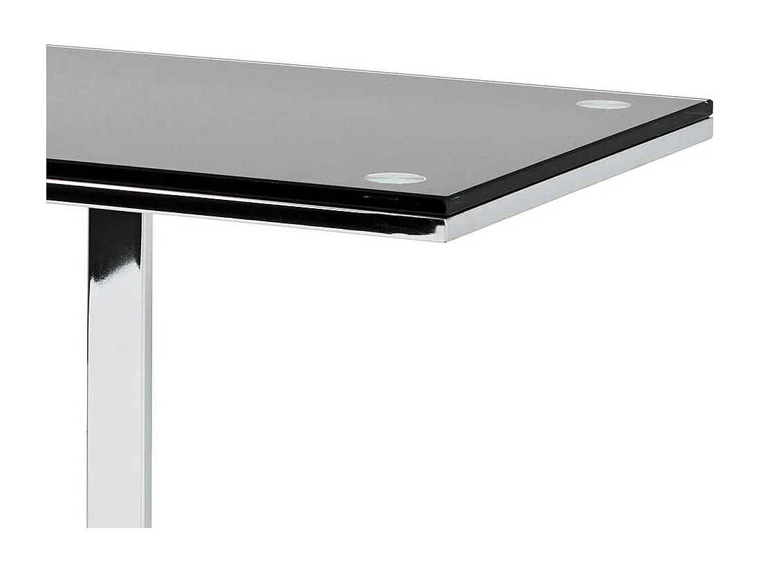 Beistelltisch mit schwarzer Glasplatte Stahl verchromt