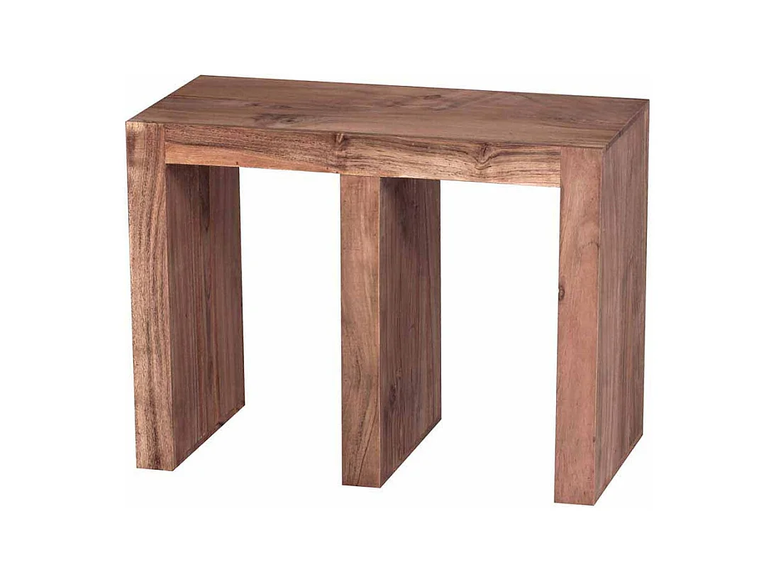 Massivholz Beistelltisch in E-Form Akazie natur