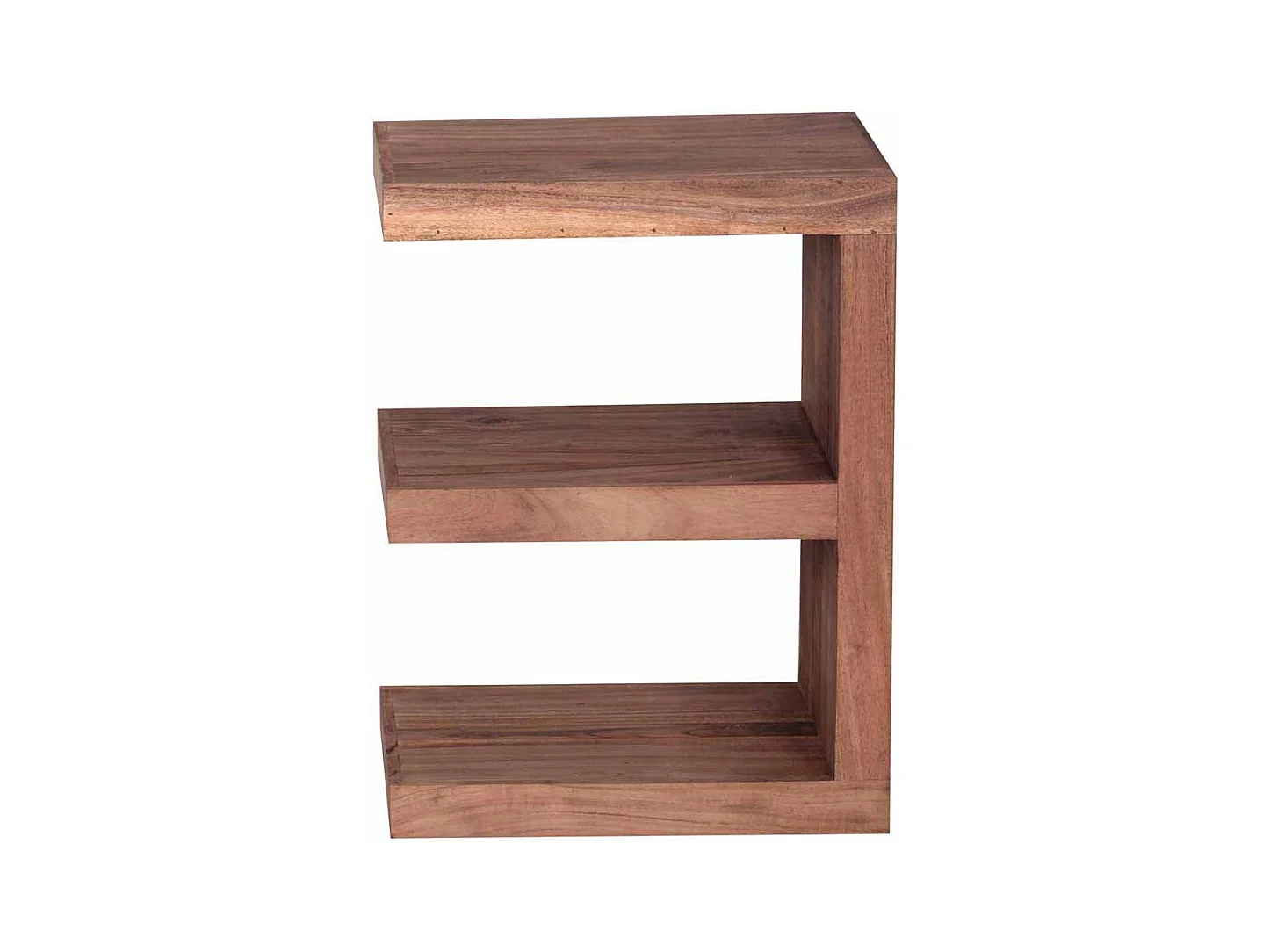 Massivholz Beistelltisch in E-Form Akazie natur