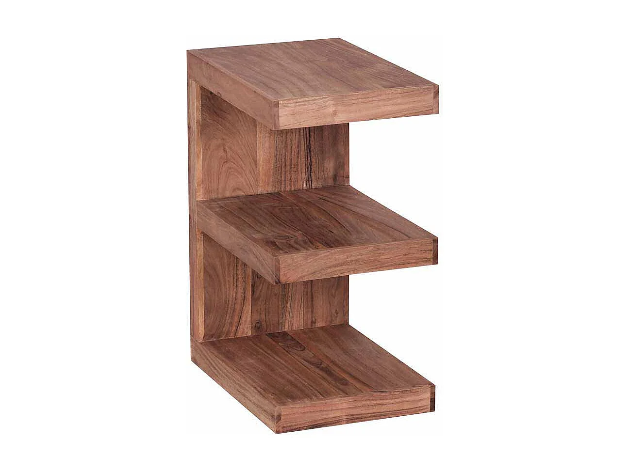 Massivholz Beistelltisch in E-Form Akazie natur