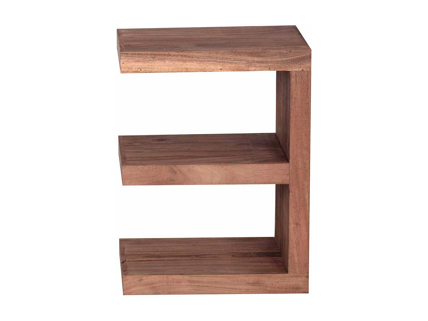 Massivholz Beistelltisch in E-Form Akazie natur