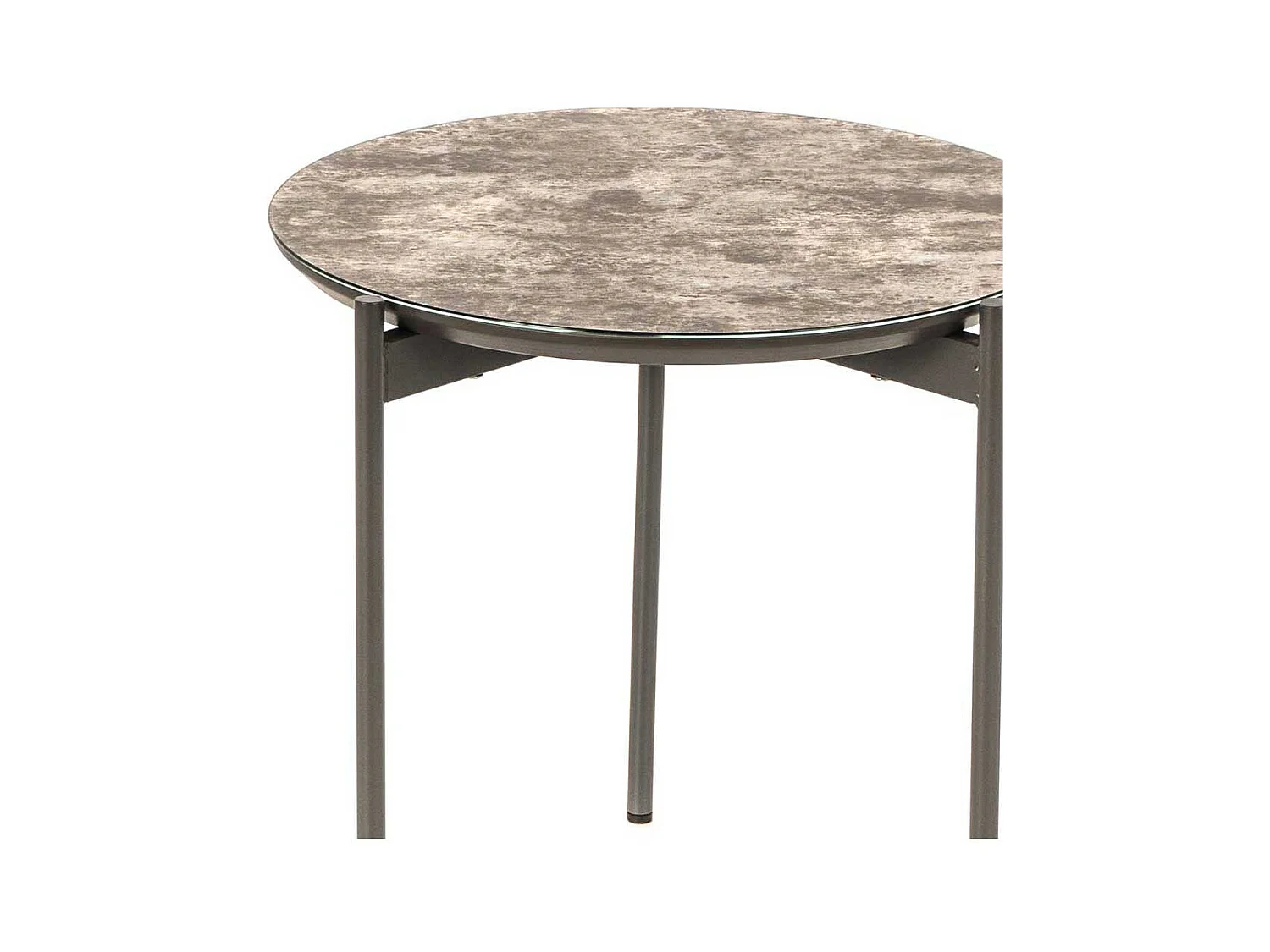 Sofa Beistelltisch in Braun und Dunkelgrau Glas beschichtet