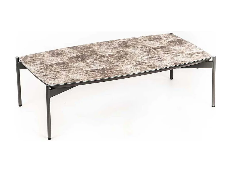 Sofa Beistelltisch in Braun und Dunkelgrau Glas beschichtet