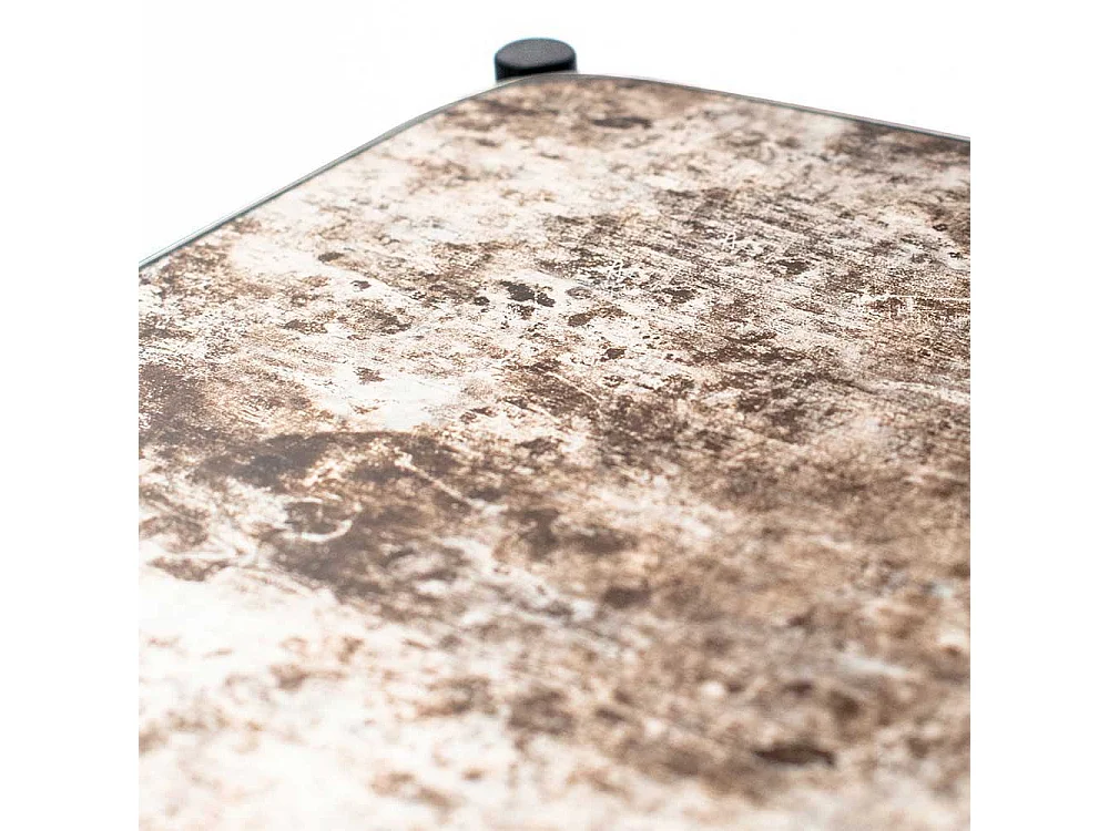 Sofa Beistelltisch in Braun und Dunkelgrau Glas beschichtet