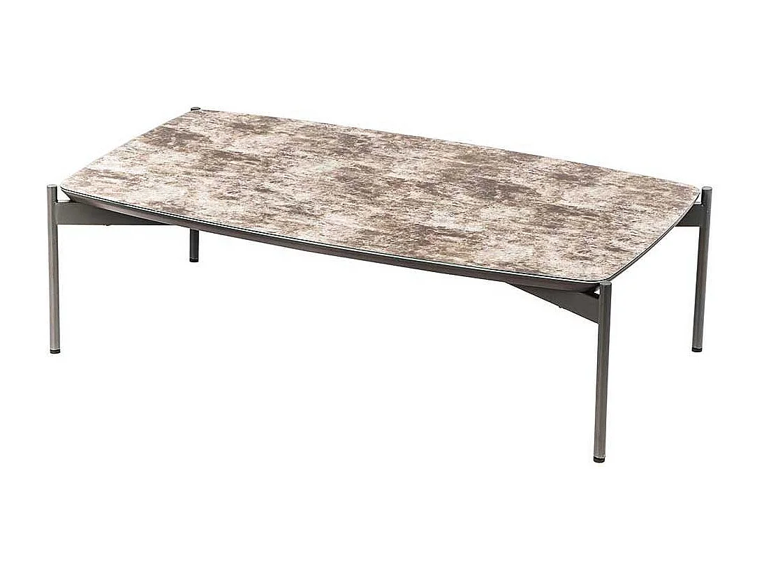 Sofa Beistelltisch in Braun und Dunkelgrau Glas beschichtet