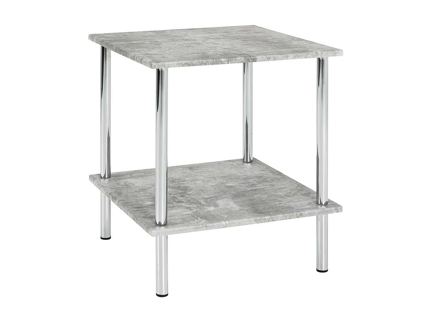 Beistelltisch Sofa in Beton Grau und Chrom Ablage