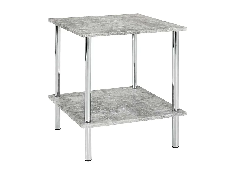 Beistelltisch Sofa in Beton Grau und Chrom Ablage