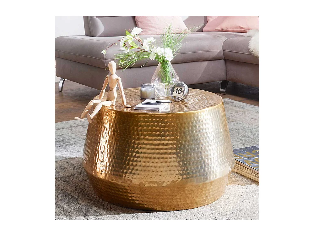 Couch Beistelltisch in Goldfarben 60 cm breit