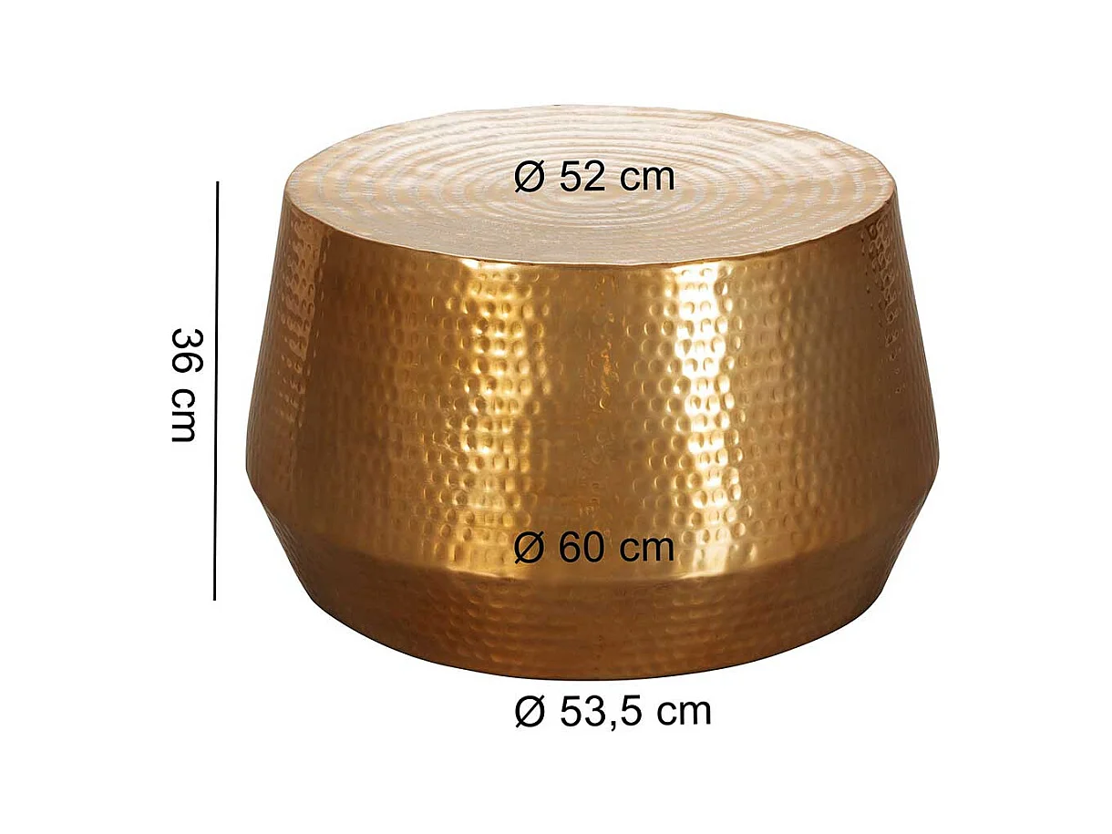 Couch Beistelltisch in Goldfarben 60 cm breit