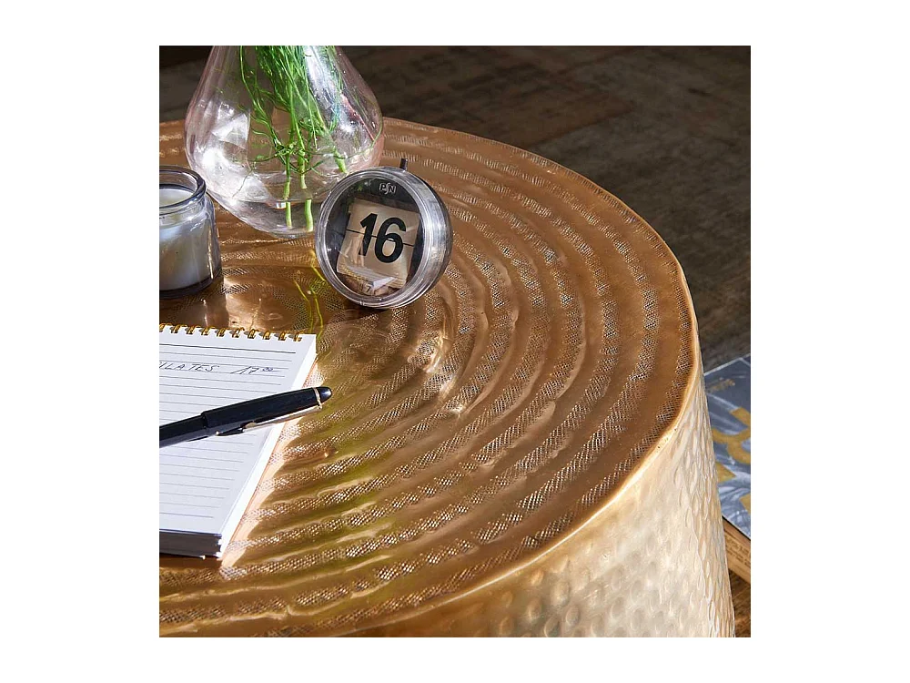 Couch Beistelltisch in Goldfarben 60 cm breit