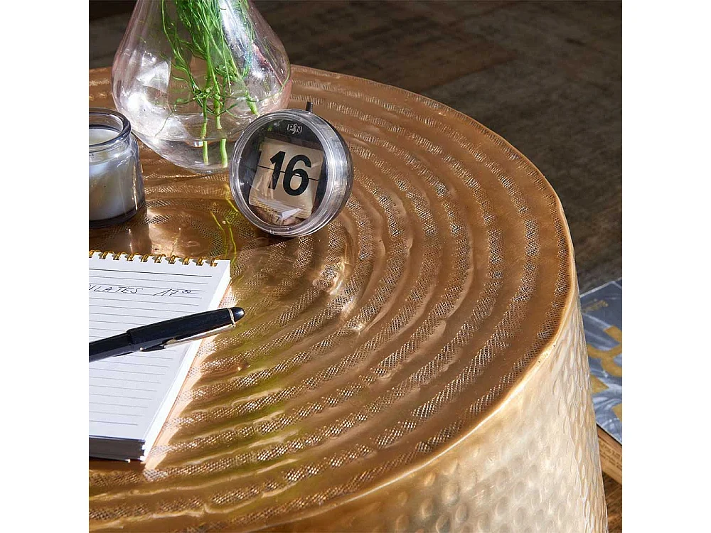 Couch Beistelltisch in Goldfarben 60 cm breit