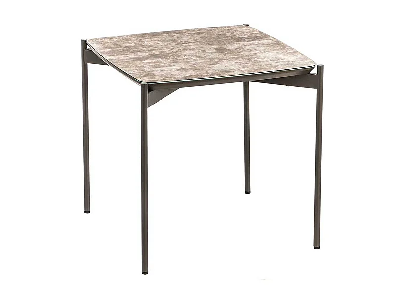 Beistelltisch in Braun und Dunkelgrau Glas beschichtet