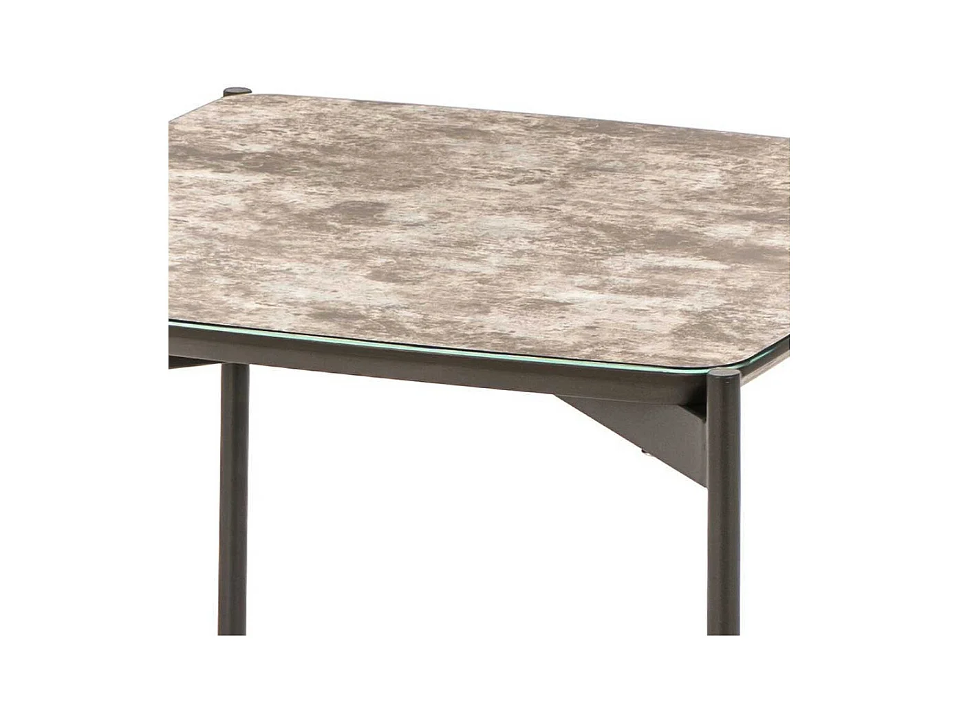 Beistelltisch in Braun und Dunkelgrau Glas beschichtet