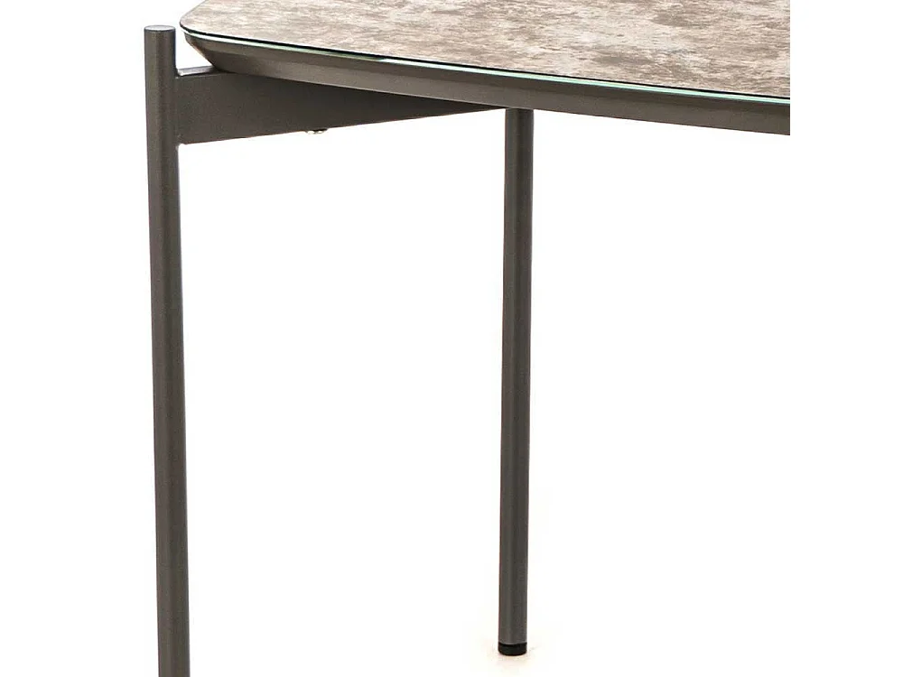 Beistelltisch in Braun und Dunkelgrau Glas beschichtet