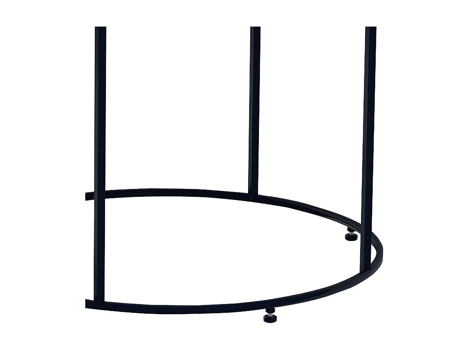 Runder Beistelltisch in Braun und Schwarz Metallgestell