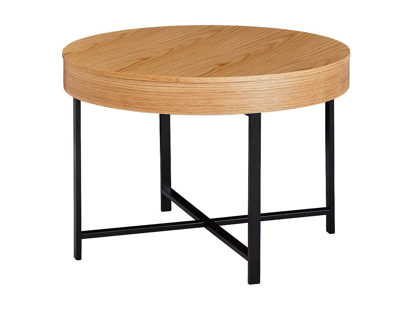 Sofa Beistelltisch Eiche furniert Stauraum