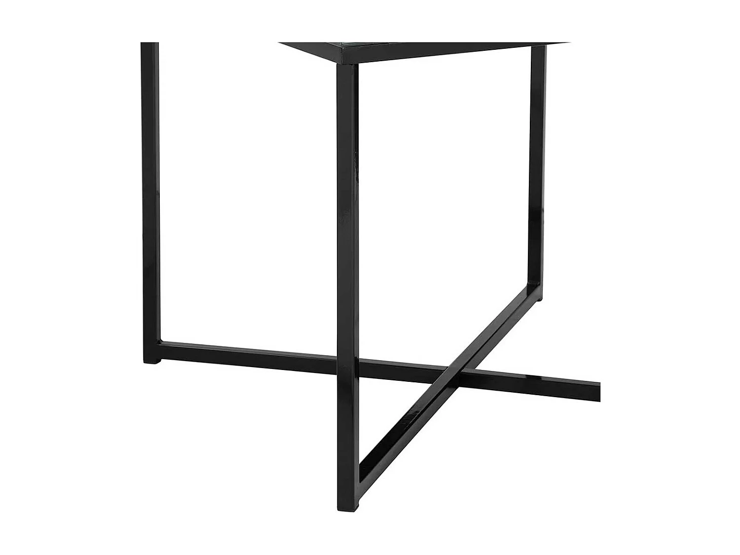 Quadratischer Beistelltisch in Schwarz Glasplatte