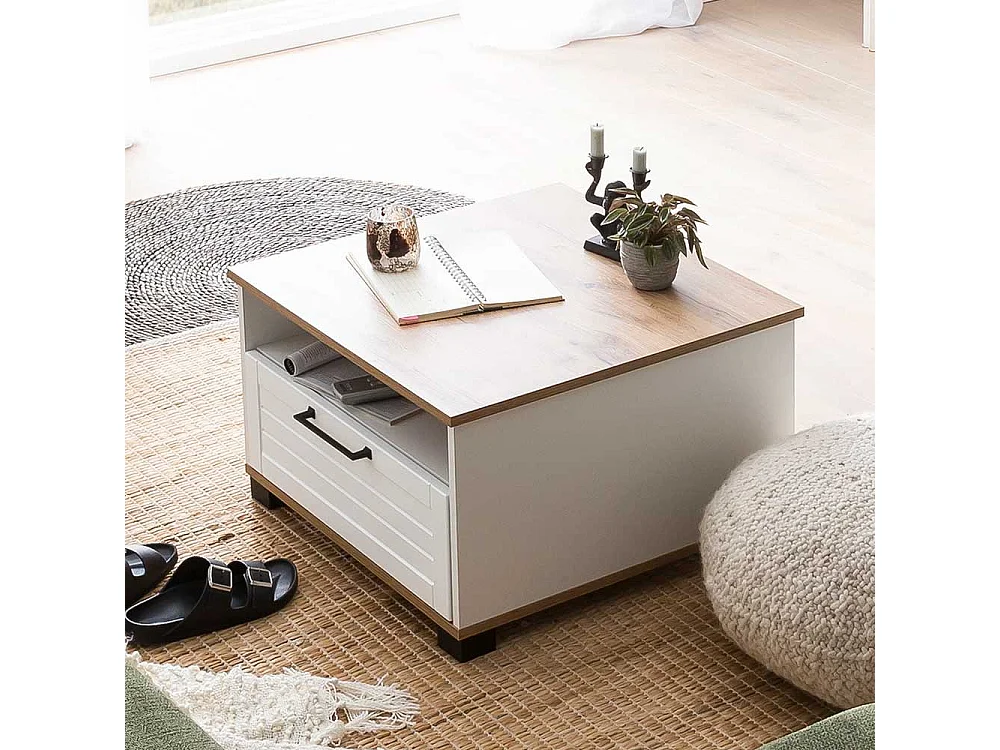 Couchtisch Beistelltisch mit einer Schublade und Vierfußgestell