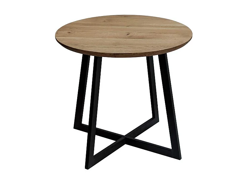 Beistelltischchen aus Wildeiche Massivholz Metall