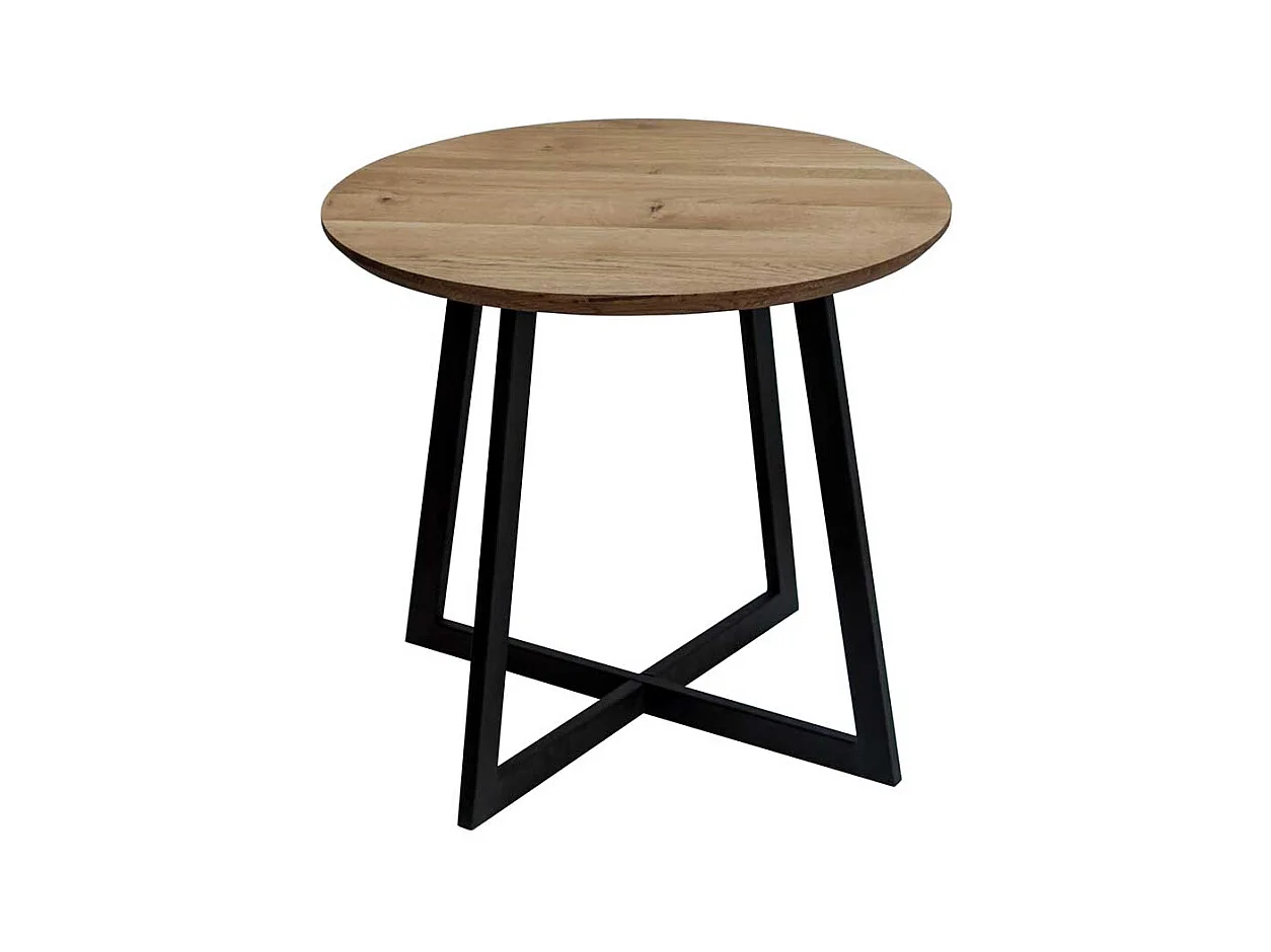 Beistelltischchen aus Wildeiche Massivholz Metall