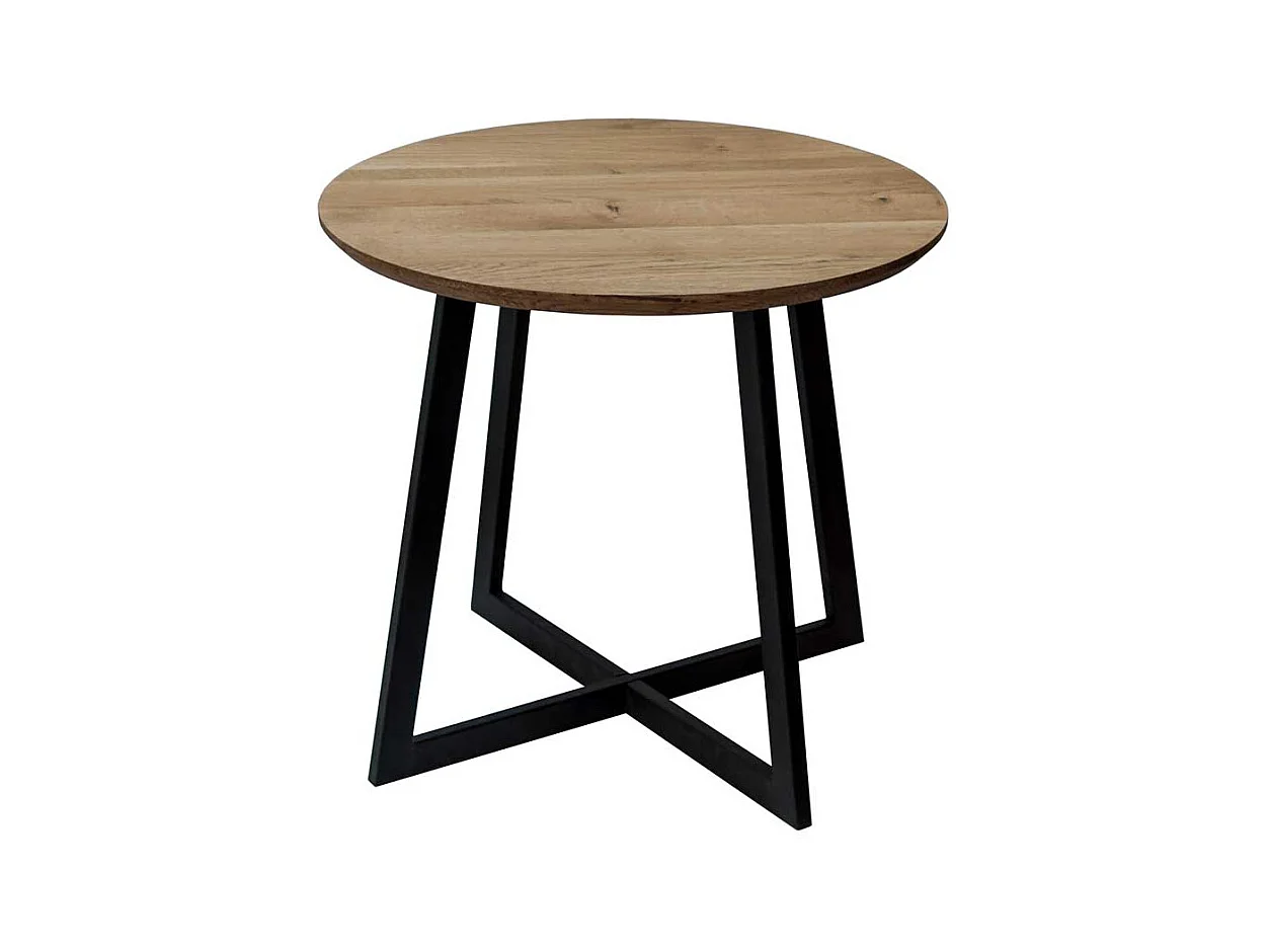 Beistelltischchen aus Wildeiche Massivholz Metall