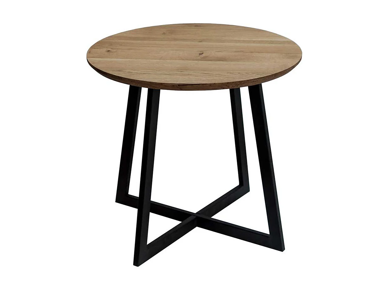 Beistelltischchen aus Wildeiche Massivholz Metall