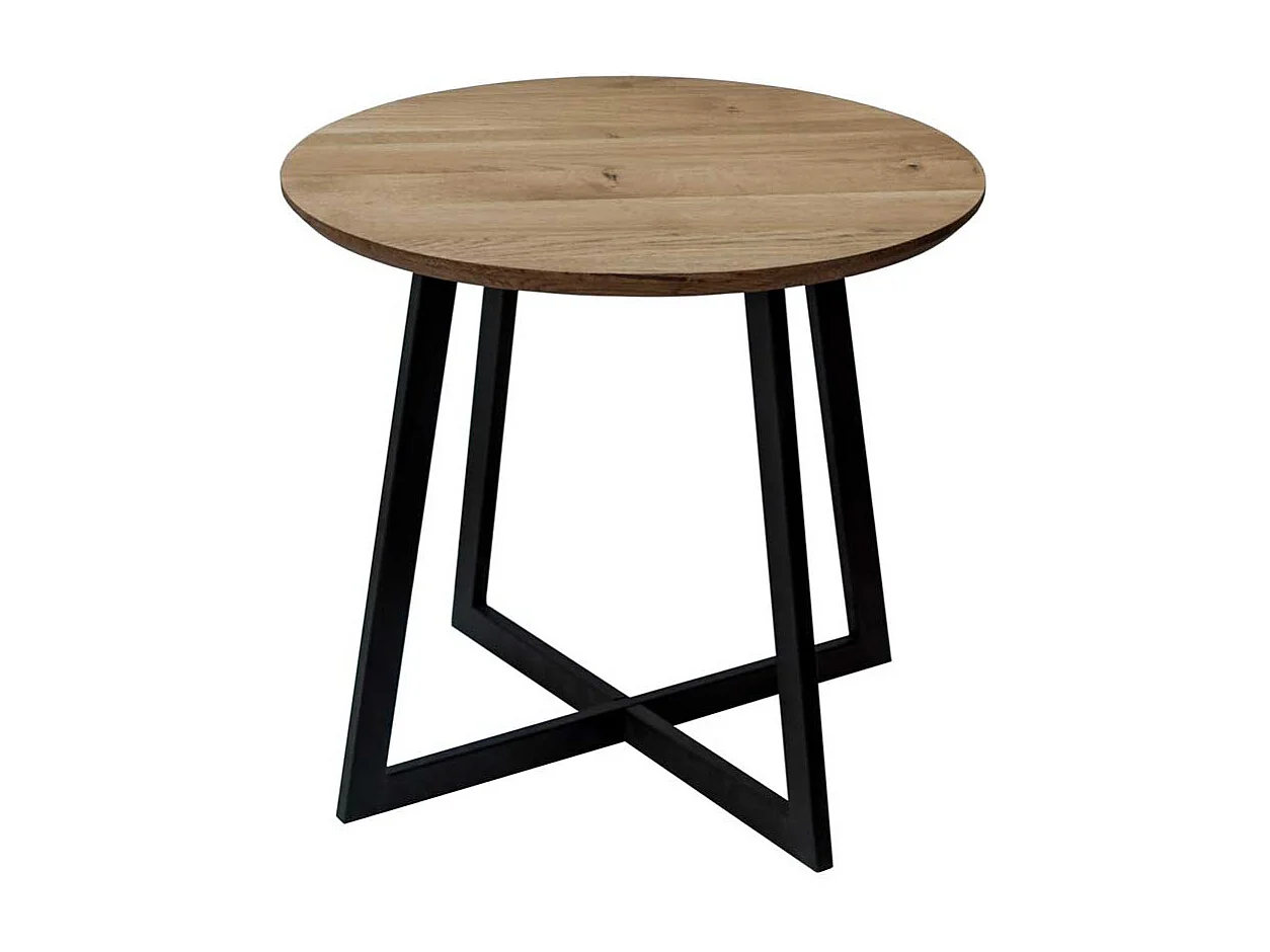 Beistelltischchen aus Wildeiche Massivholz Metall