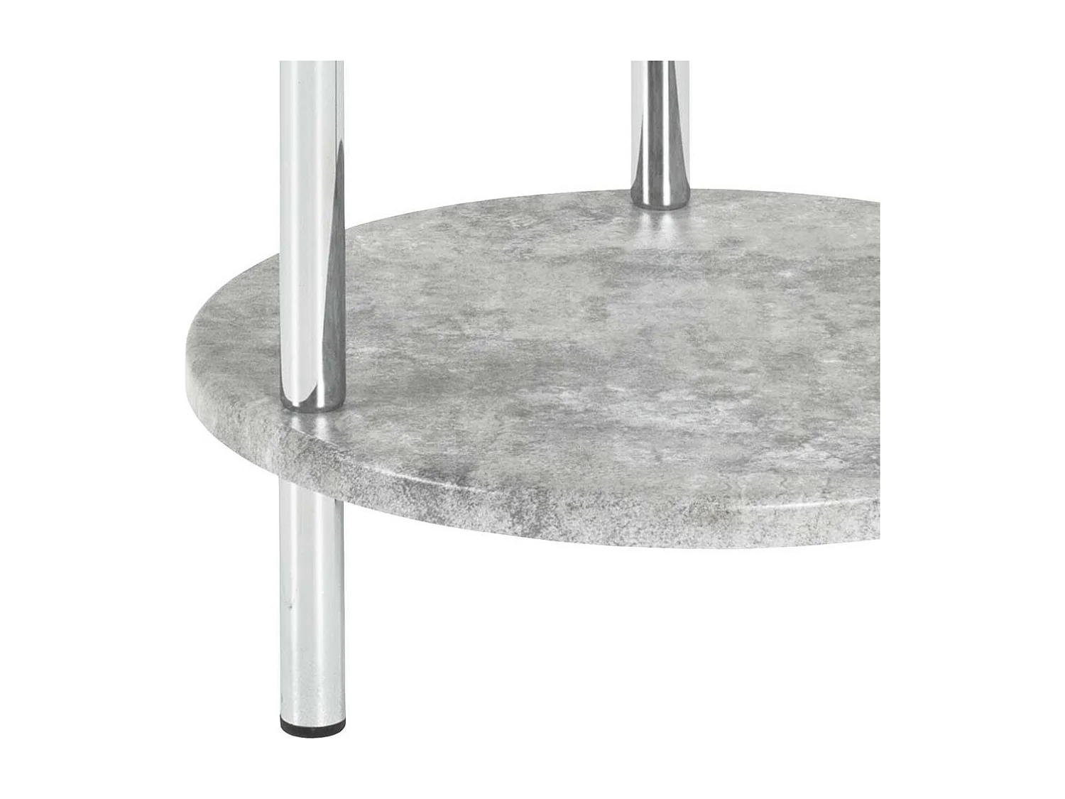 Beistelltisch Sofa rund mit Dreifußgestell Chromfarben