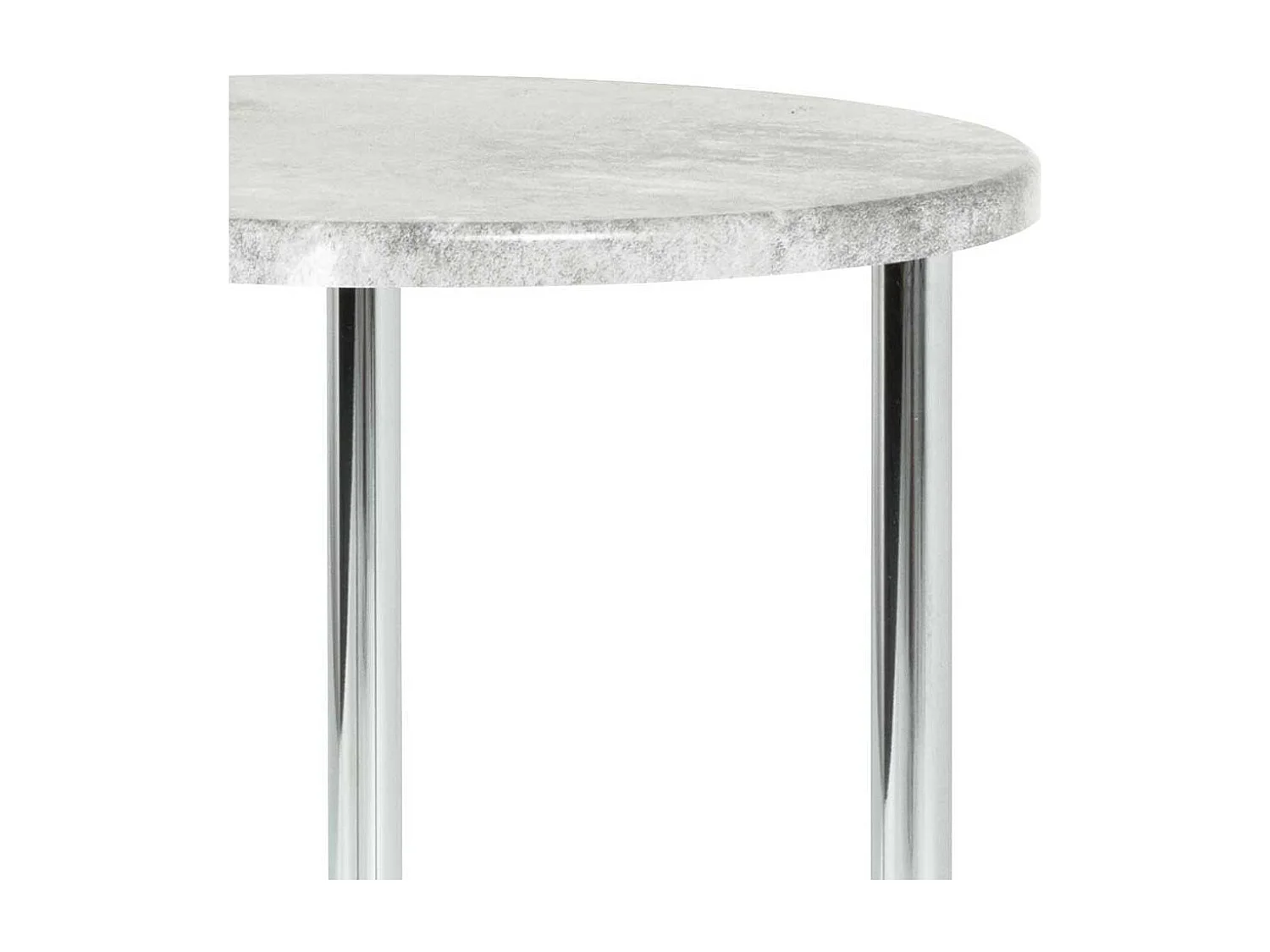 Beistelltisch Sofa rund mit Dreifußgestell Chromfarben