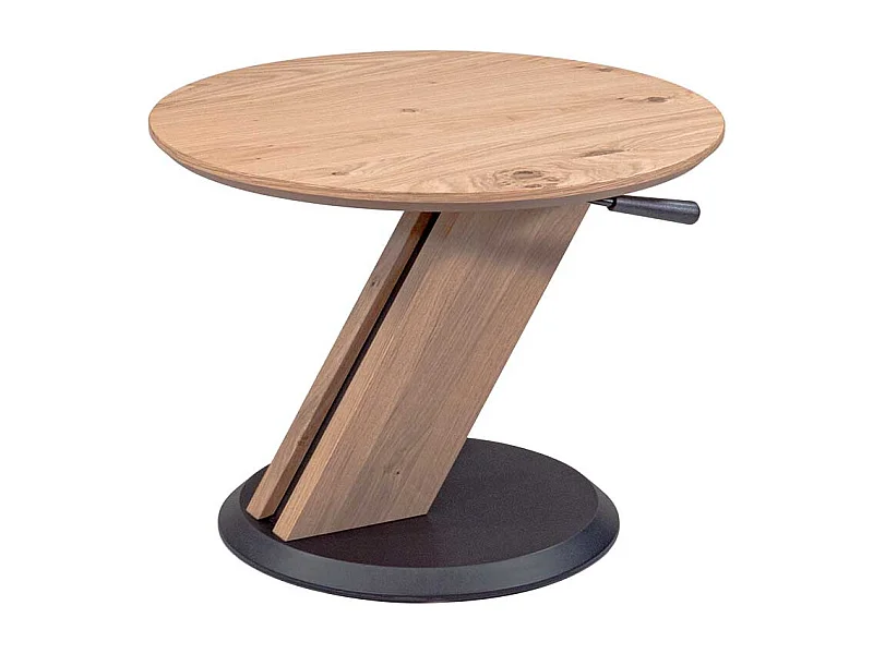 Höhenverstellbarer Beistelltisch in Wildeiche Bianco und Anthrazit Made in Germany