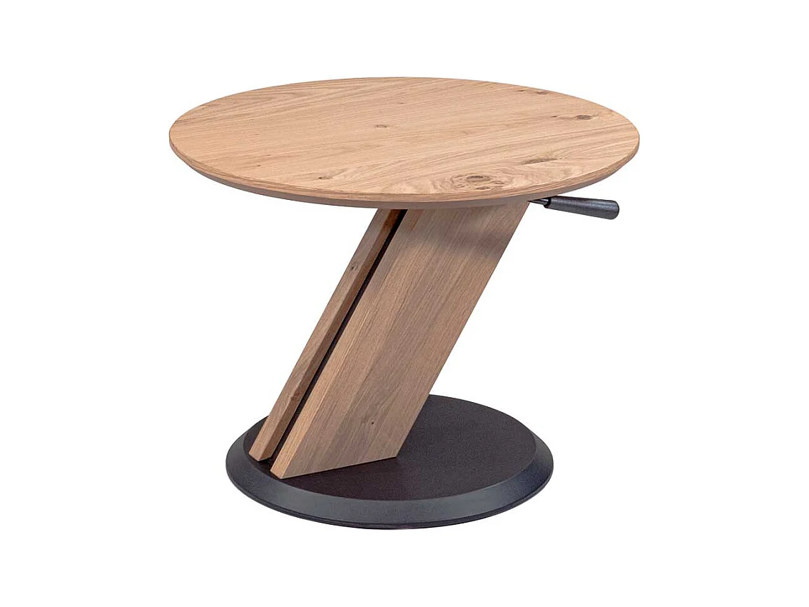 Höhenverstellbarer Beistelltisch in Wildeiche Bianco und Anthrazit Made in Germany