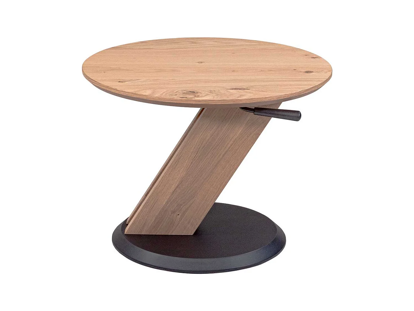 Höhenverstellbarer Beistelltisch in Wildeiche Bianco und Anthrazit Made in Germany