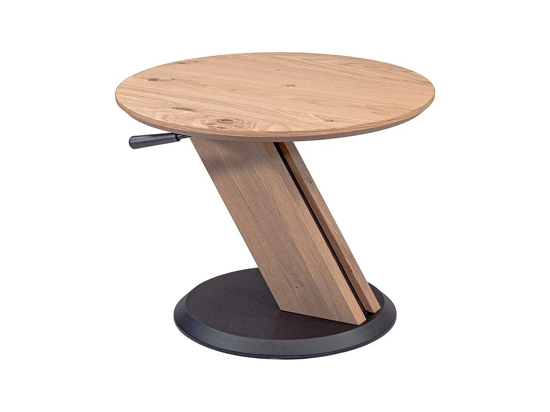 Höhenverstellbarer Beistelltisch in Wildeiche Bianco und Anthrazit Made in Germany