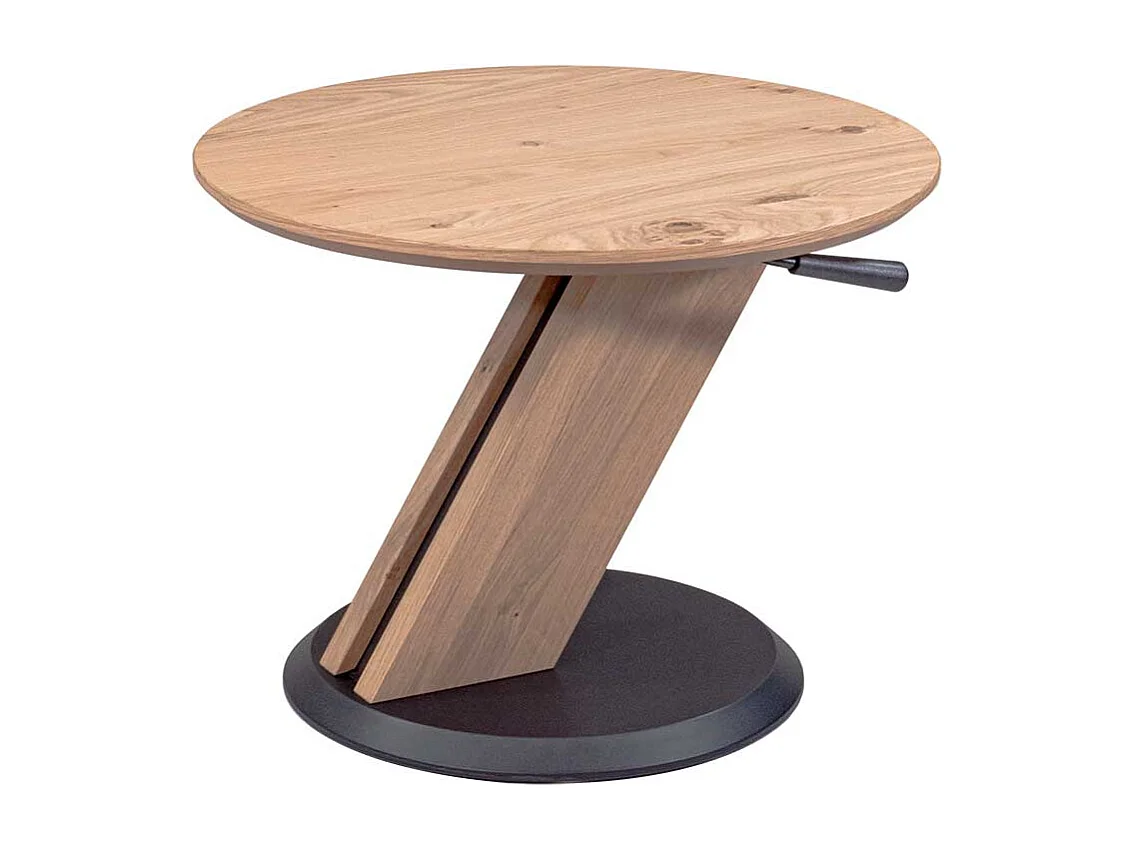 Höhenverstellbarer Beistelltisch in Wildeiche Bianco und Anthrazit Made in Germany