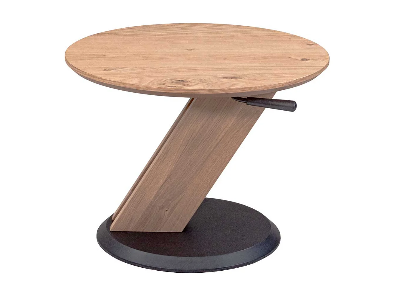 Höhenverstellbarer Beistelltisch in Wildeiche Bianco und Anthrazit Made in Germany