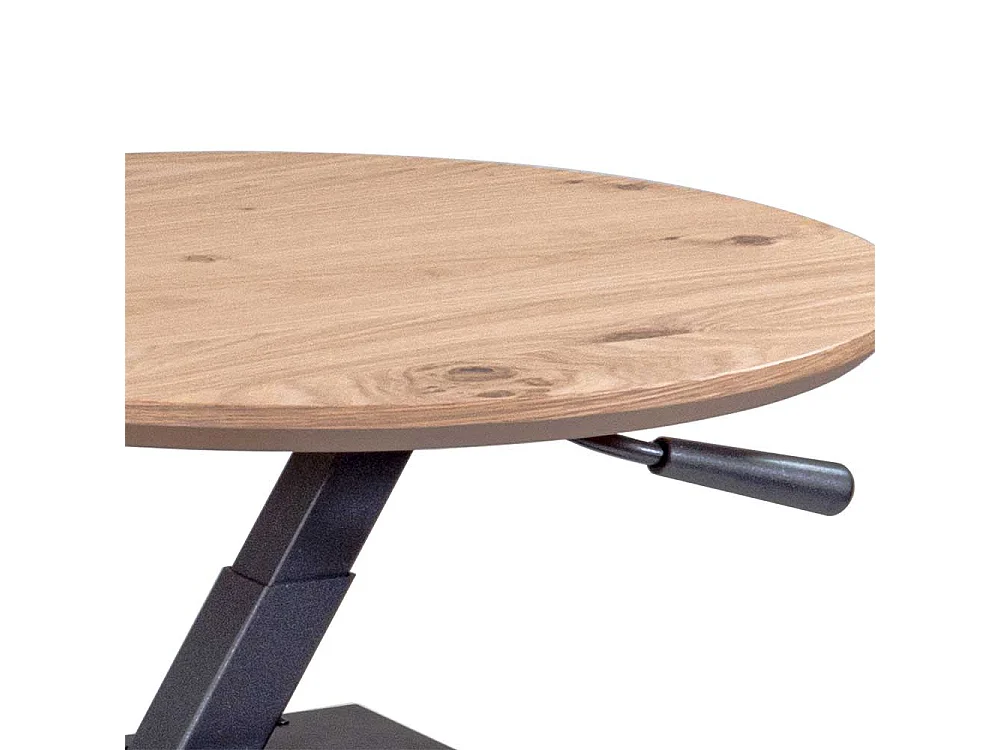 Höhenverstellbarer Beistelltisch in Wildeiche Bianco und Anthrazit Made in Germany