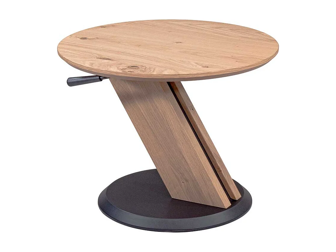 Höhenverstellbarer Beistelltisch in Wildeiche Bianco und Anthrazit Made in Germany