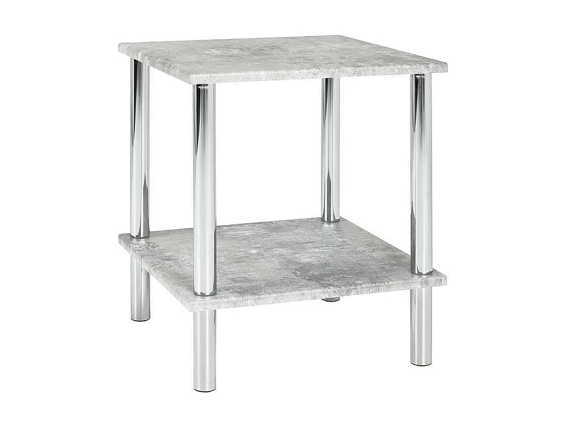 Beistelltisch in Beton Grau und Chrom modern