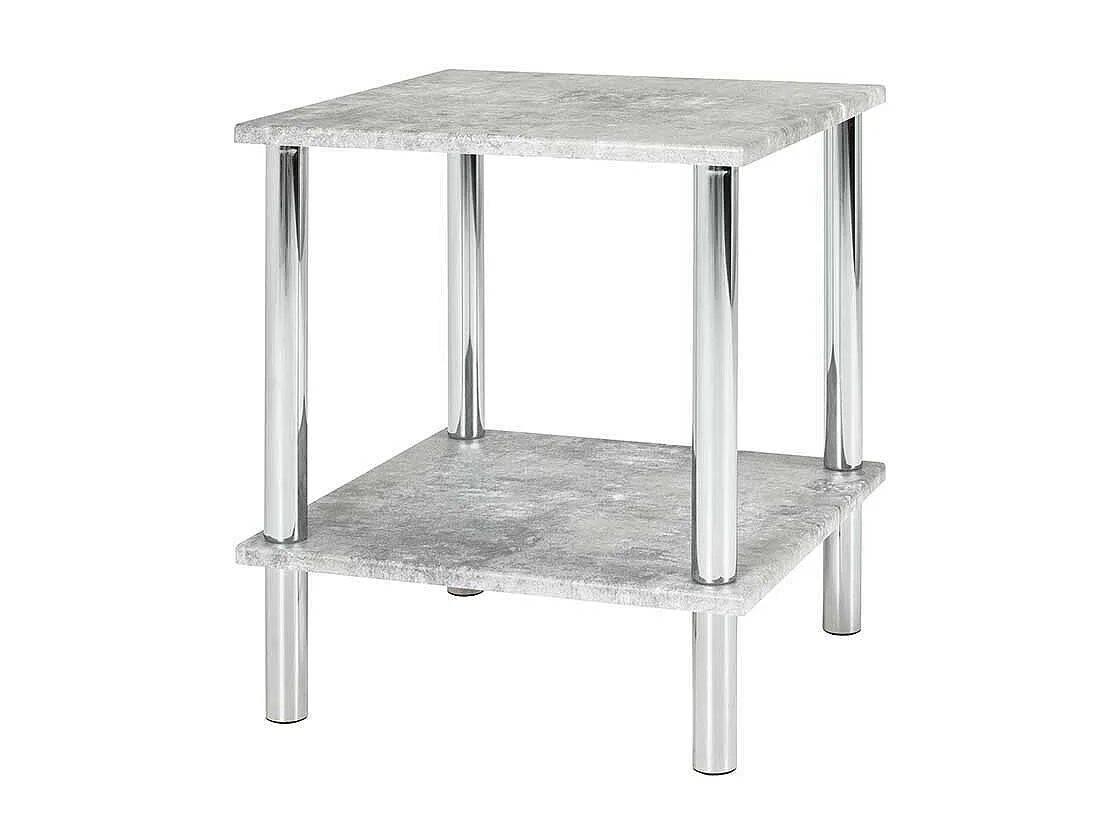 Beistelltisch in Beton Grau und Chrom modern
