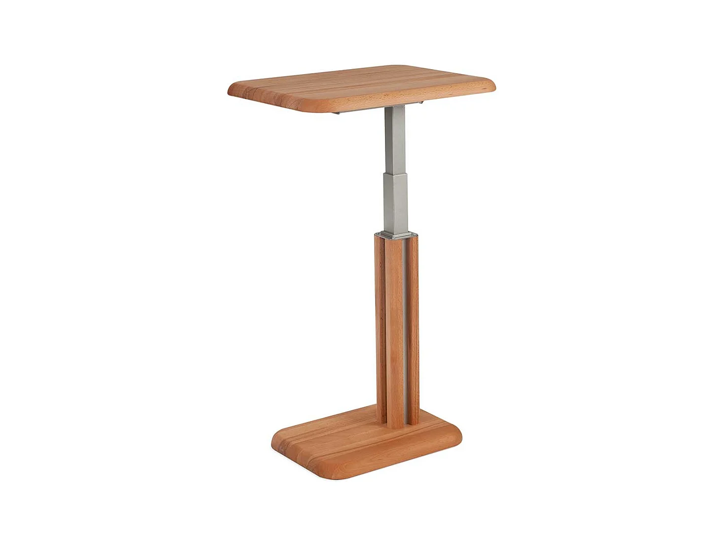 Couch Beistelltisch aus Kernbuche Massivholz höhenverstellbar