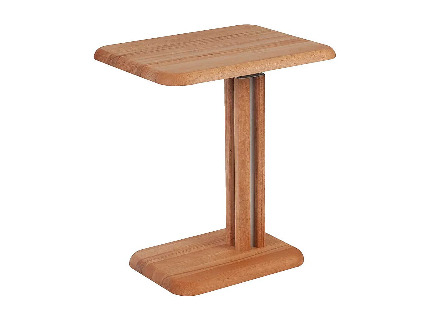 Couch Beistelltisch aus Kernbuche Massivholz höhenverstellbar