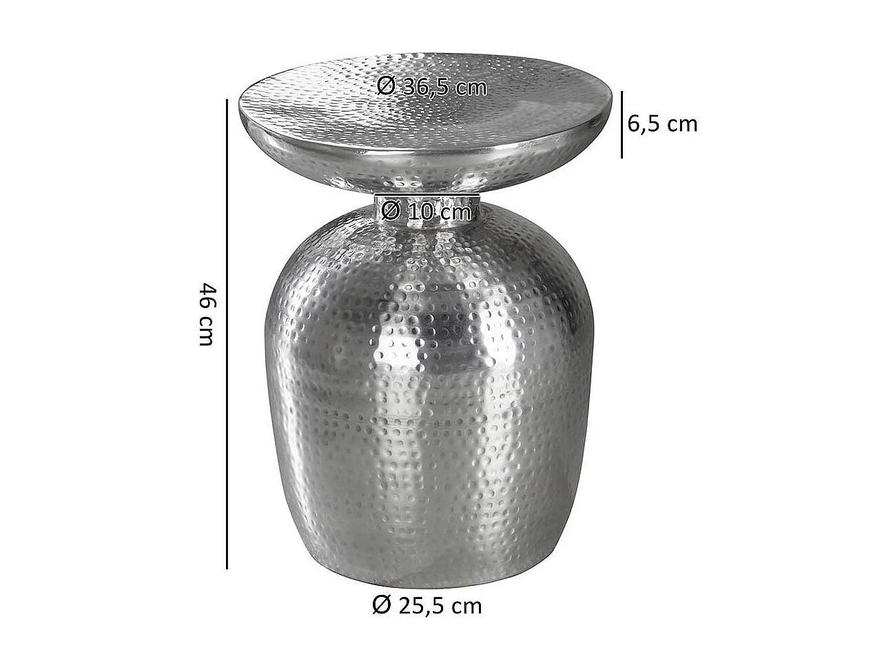 Orientalischer Beistelltisch aus Aluminium handgearbeitet