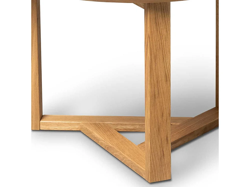 Beistelltisch Couchtisch in runder Form aus Wildeiche Massivholz