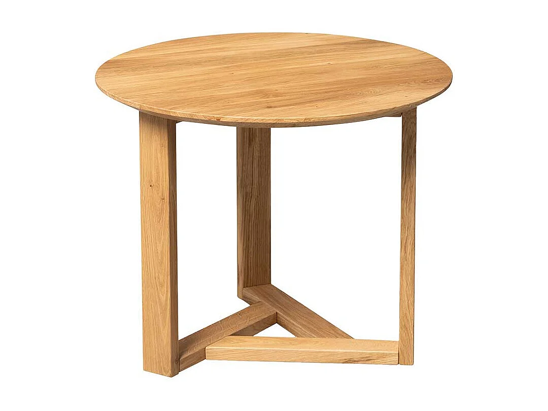 Beistelltisch Couchtisch in runder Form aus Wildeiche Massivholz