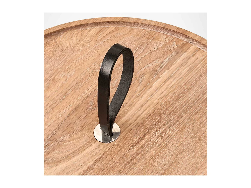 Runder Beistelltisch aus Eiche Massivholz Skandi Design