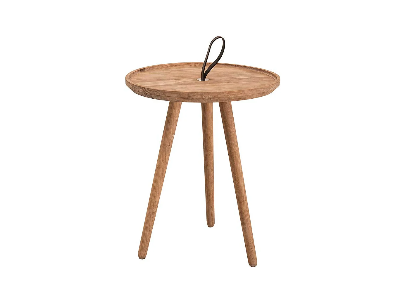 Runder Beistelltisch aus Eiche Massivholz Skandi Design