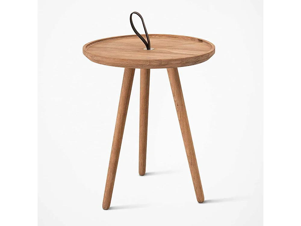 Runder Beistelltisch aus Eiche Massivholz Skandi Design