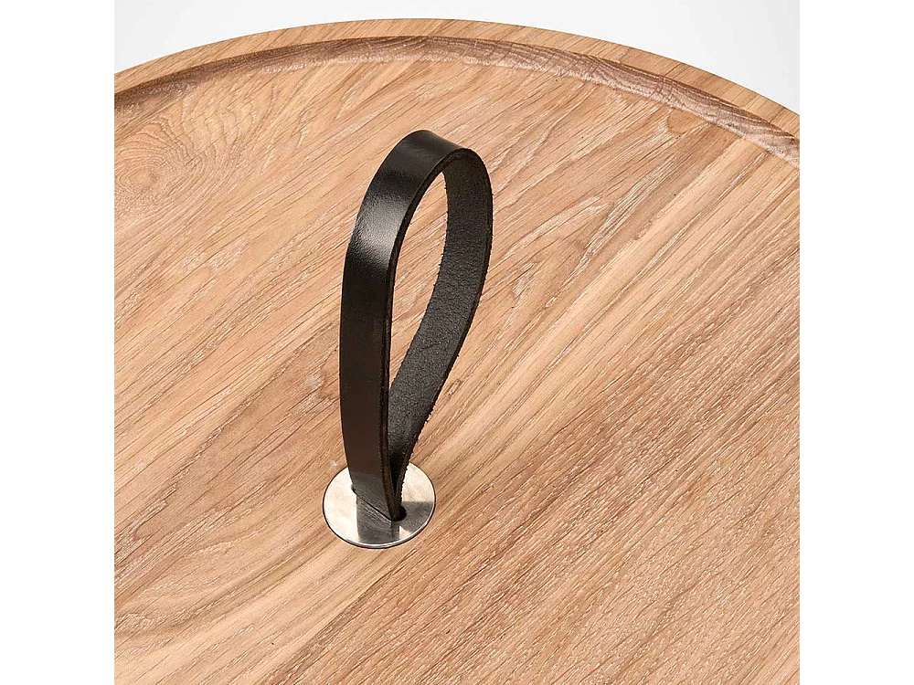 Runder Beistelltisch aus Eiche Massivholz Skandi Design