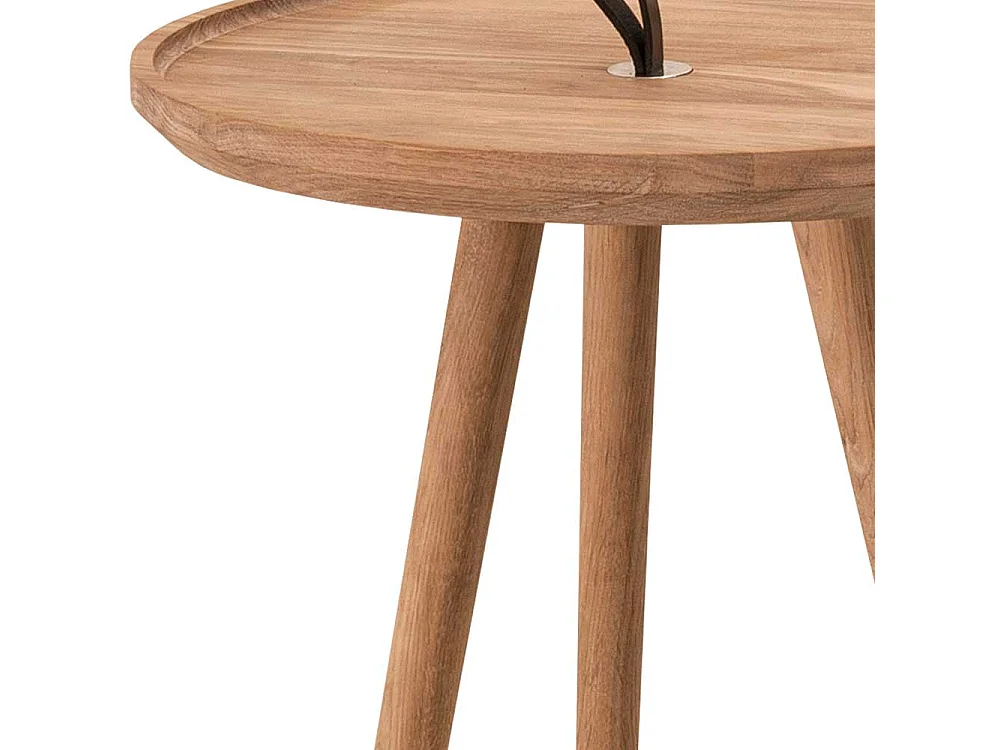 Runder Beistelltisch aus Eiche Massivholz Skandi Design