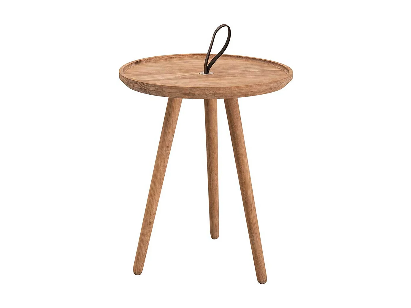 Runder Beistelltisch aus Eiche Massivholz Skandi Design